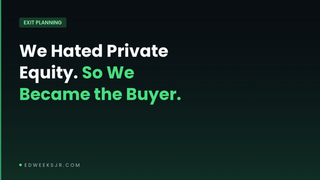 Founder-led rollup: operator buyer alternative to selling to private equity
